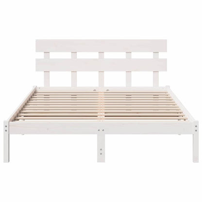Bed Frame with Headboard Brown 140 x 200 cm Solid Pine wood