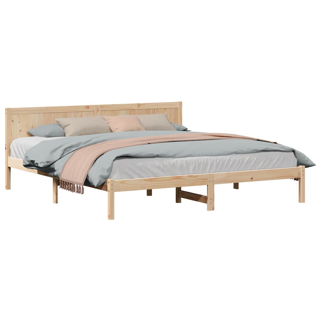 Bed Frame Brown 180 x 200 cm Solid Pine wood