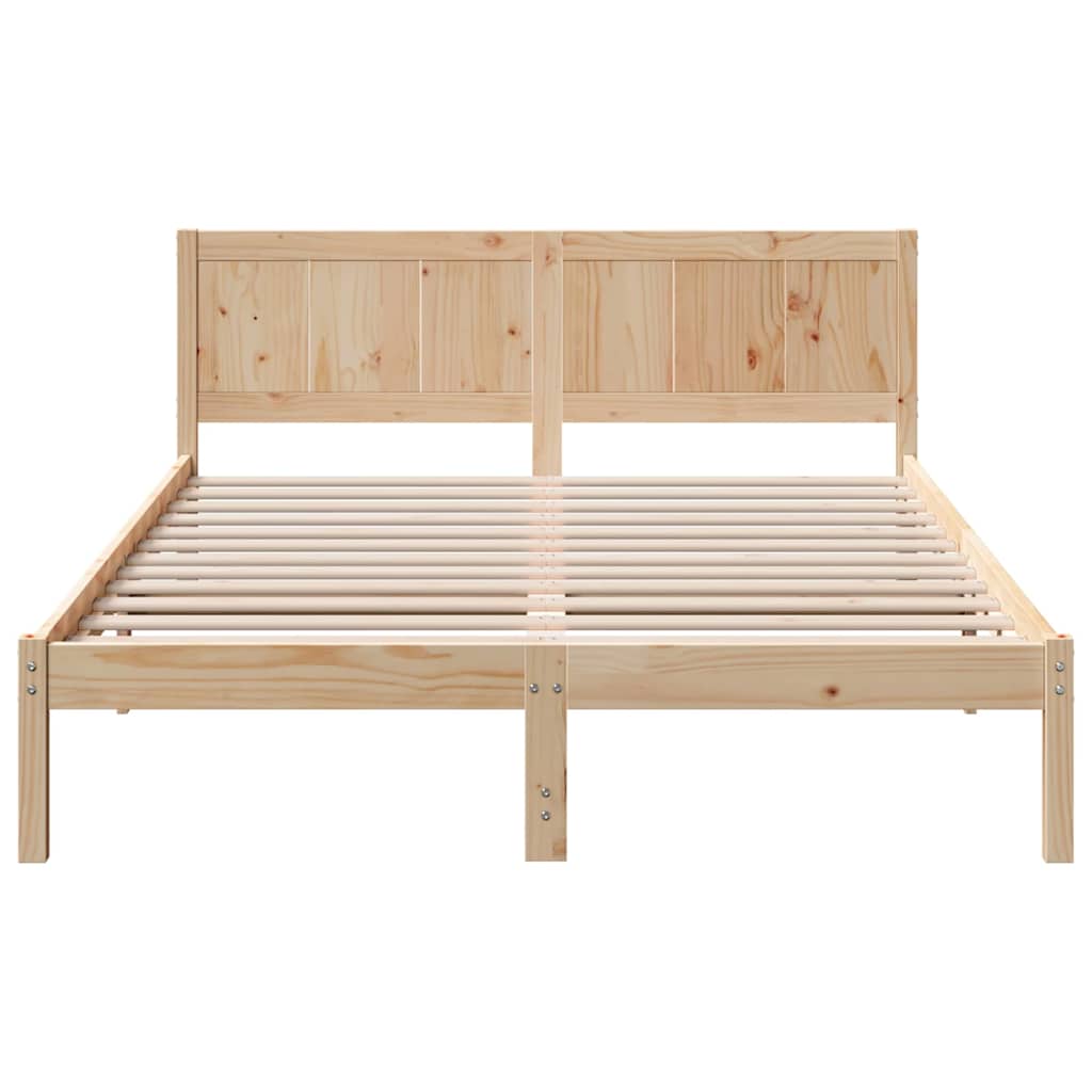 Bed Frame Brown 140 x 200 cm Solid Pine wood
