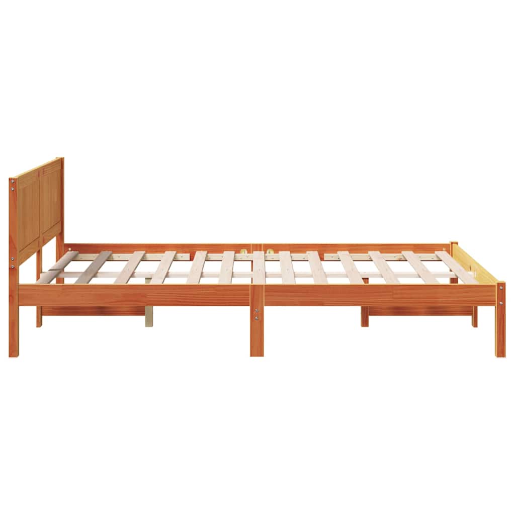 Bed Frame Brown 140 x 190 cm Solid Pine wood