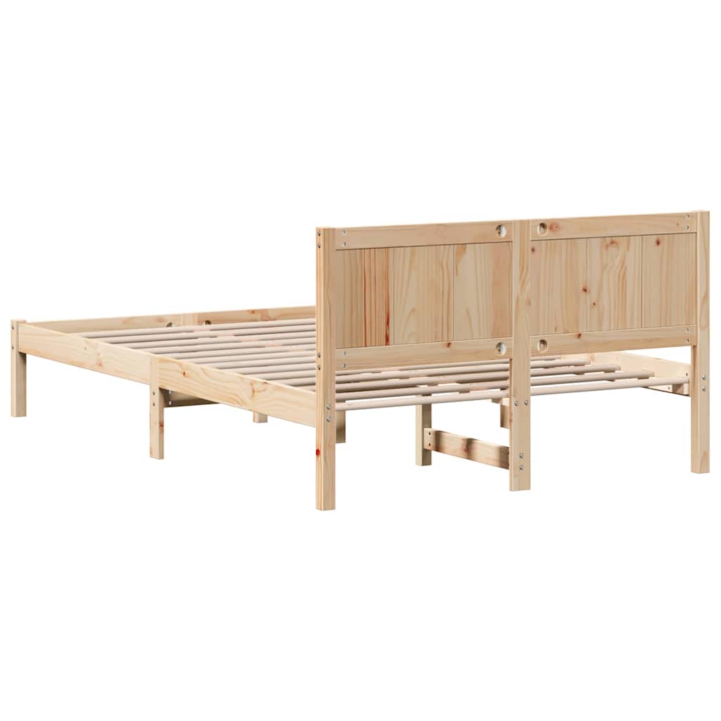 Bed Frame Brown 135 x 190 cm Solid Pine wood