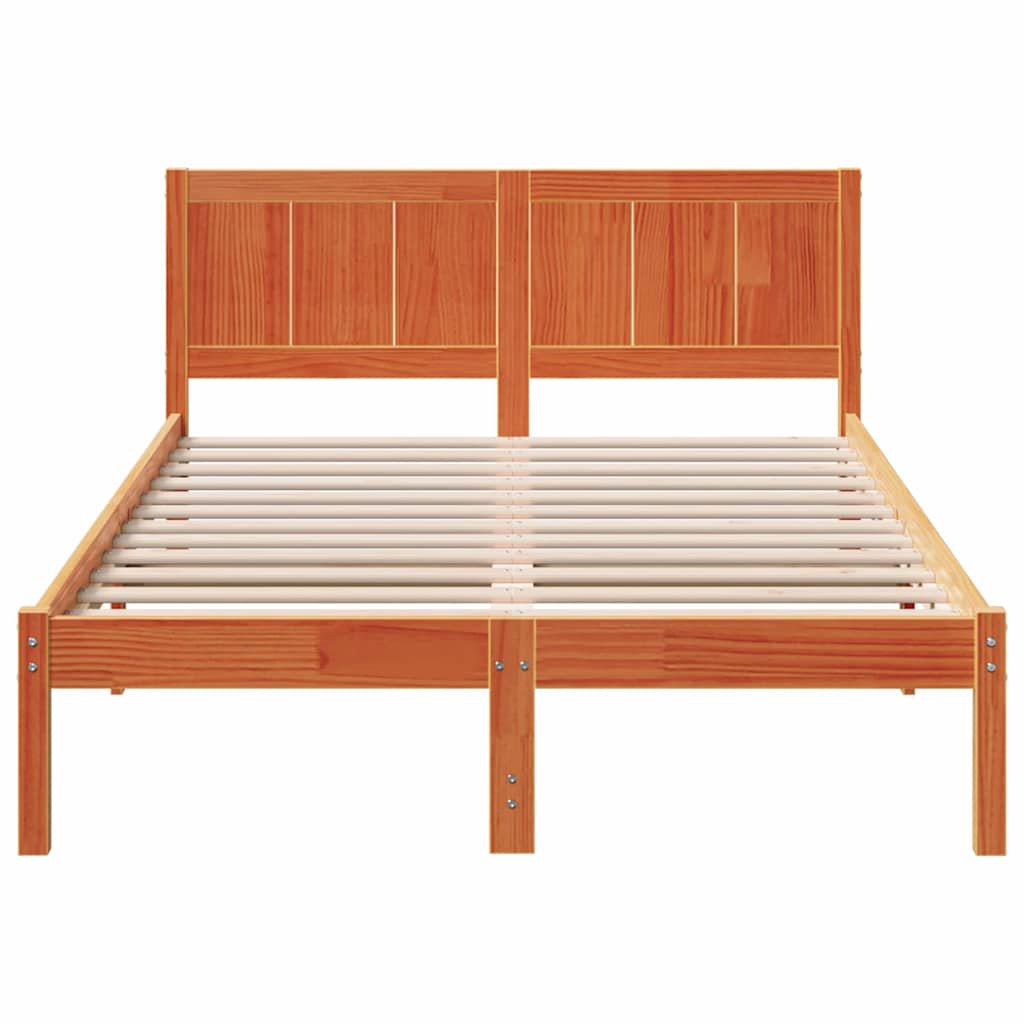 Bed Frame Brown 135 x 190 cm Solid Pine wood