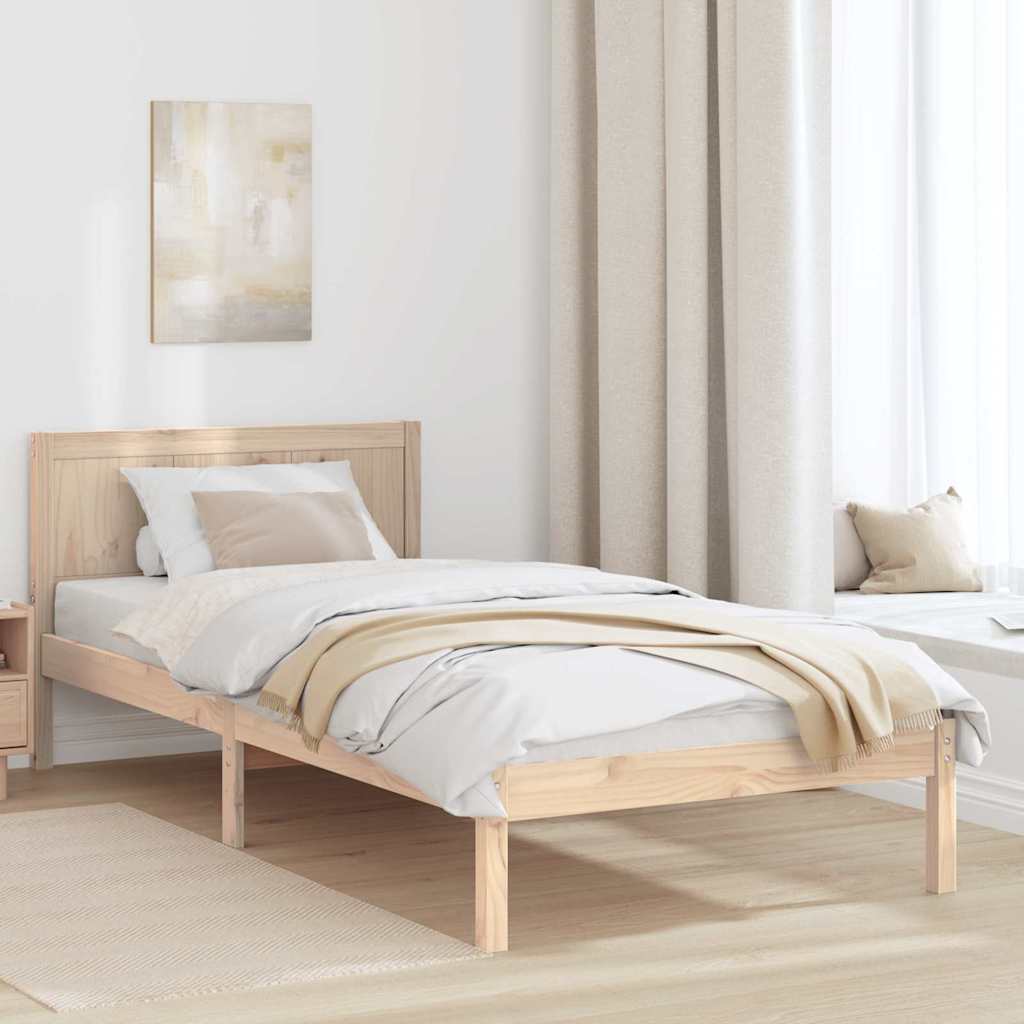 Bed Frame Brown 90 x 200 cm Solid Pine wood