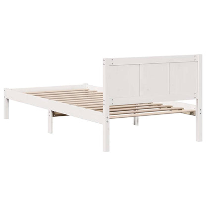 Bed Frame White 100 x 200 cm Solid Pine wood