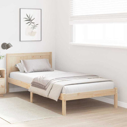 Bed Frame Brown 90 x 190 cm Solid Pine wood