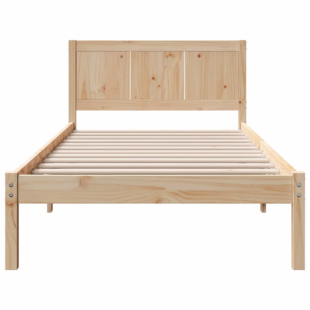 Bed Frame Brown 90 x 190 cm Solid Pine wood