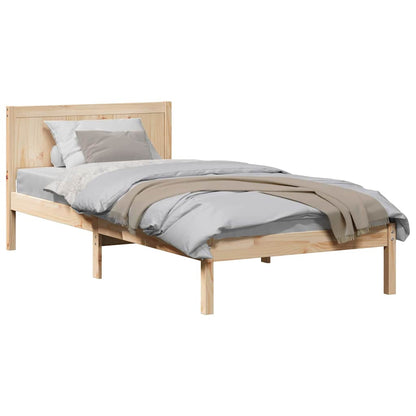 Bed Frame Brown 90 x 190 cm Solid Pine wood