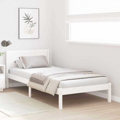 Bed Frame White 90 x 190 cm Solid Pine wood