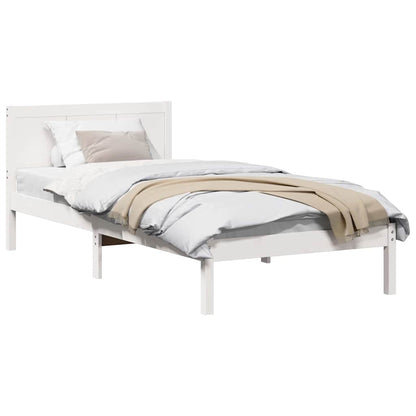 Bed Frame White 90 x 190 cm Solid Pine wood