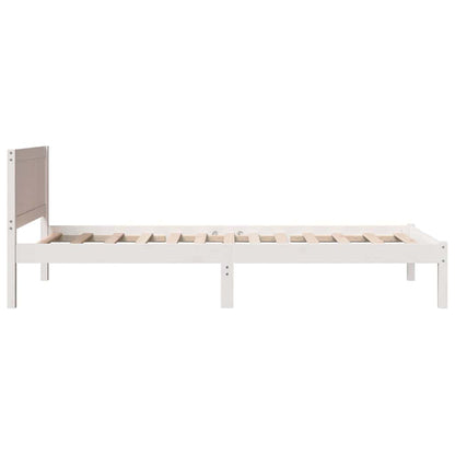 Bed Frame White 90 x 190 cm Solid Pine wood