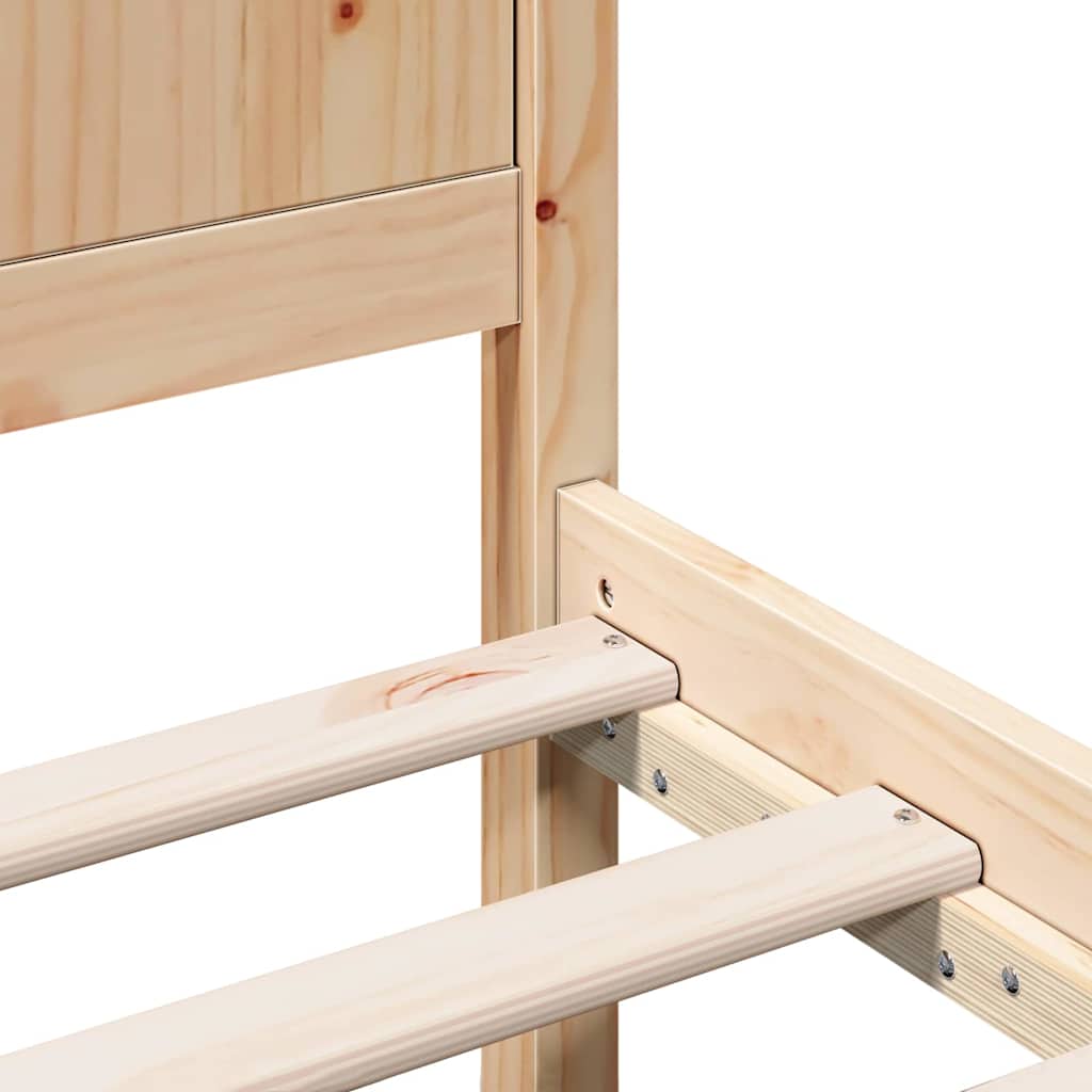 Bed Frame Brown 75 x 190 cm Solid Pine wood
