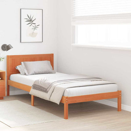 Bed Frame Brown 75 x 190 cm Solid Pine wood