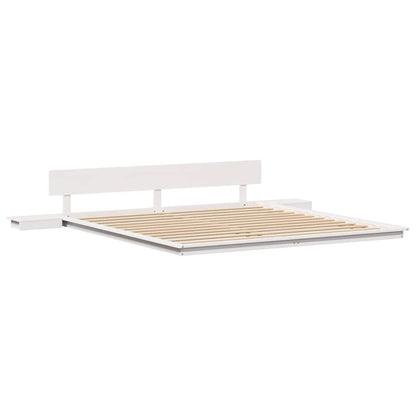 Bed Frame White 200 x 200 cm Wood