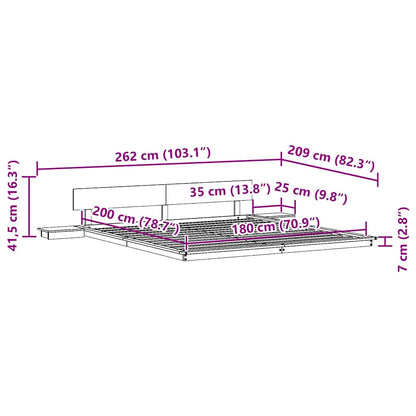 Bed Frame White 180 x 200 cm Wood