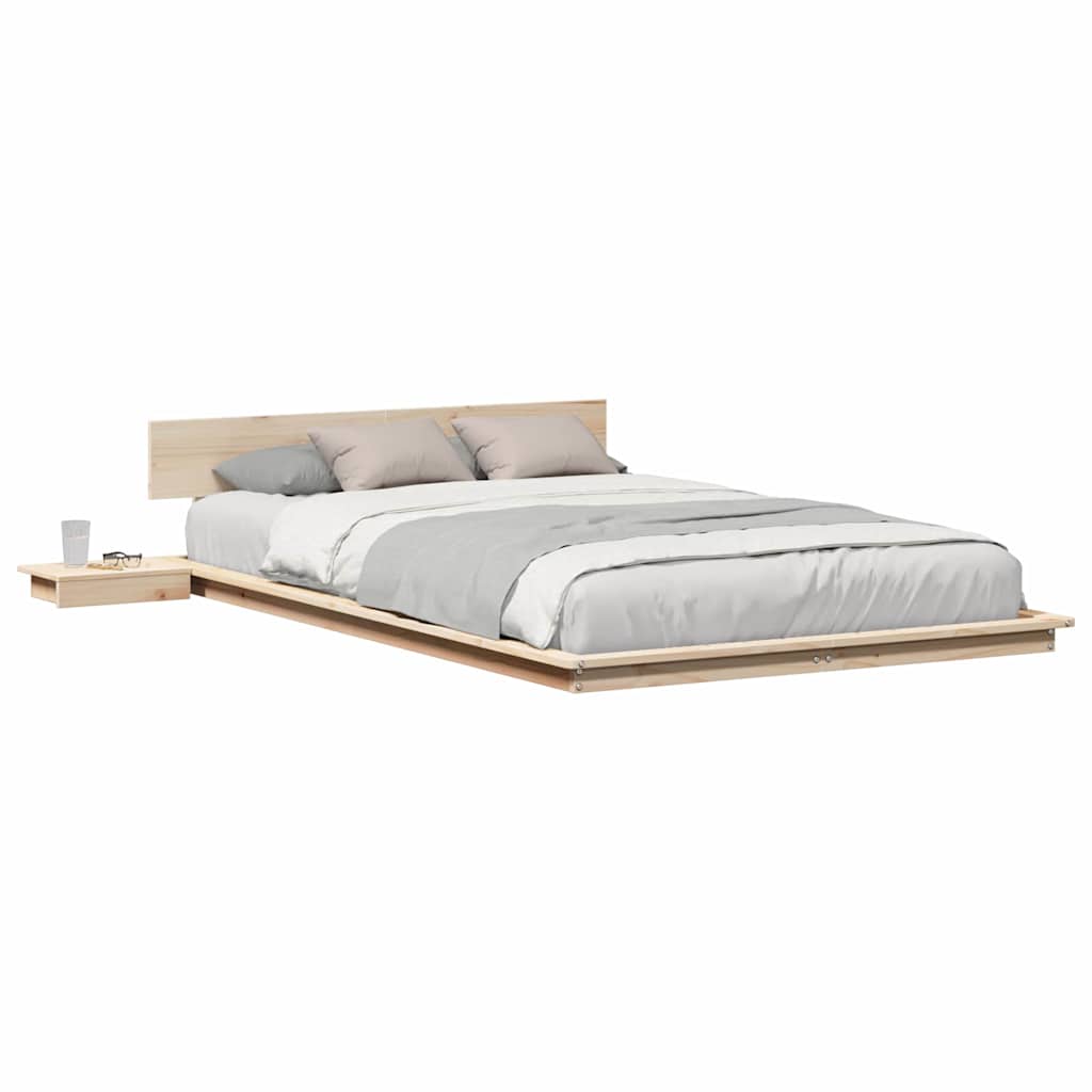 Bed Frame Brown 135 x 190 cm Wood