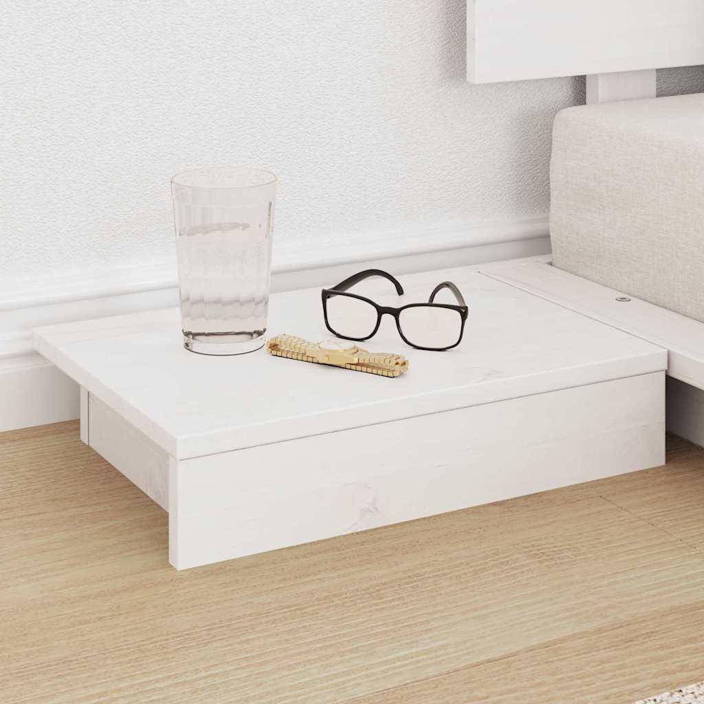 Bed Frame with Headboard with Storage White 100 x 200 cm Wood