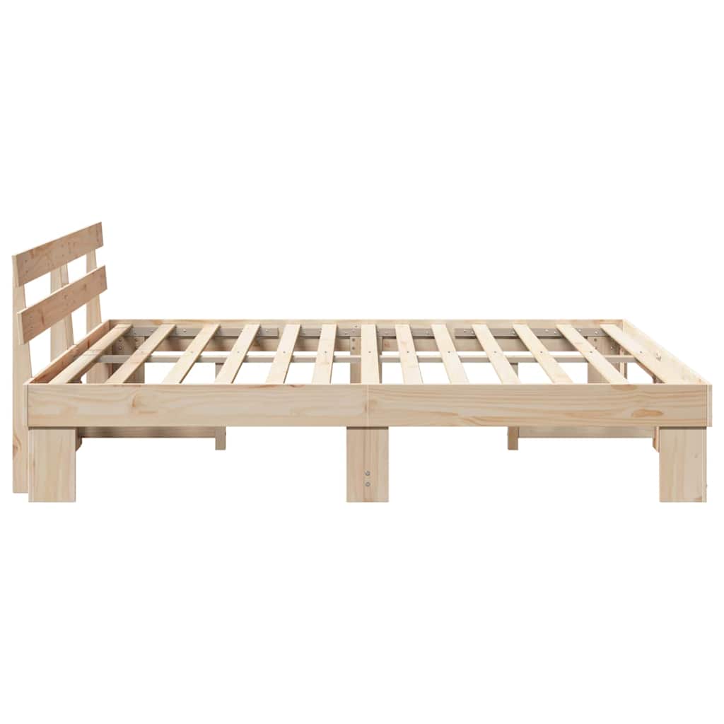 Bed Frame with Headboard Brown 200 x 200 cm
