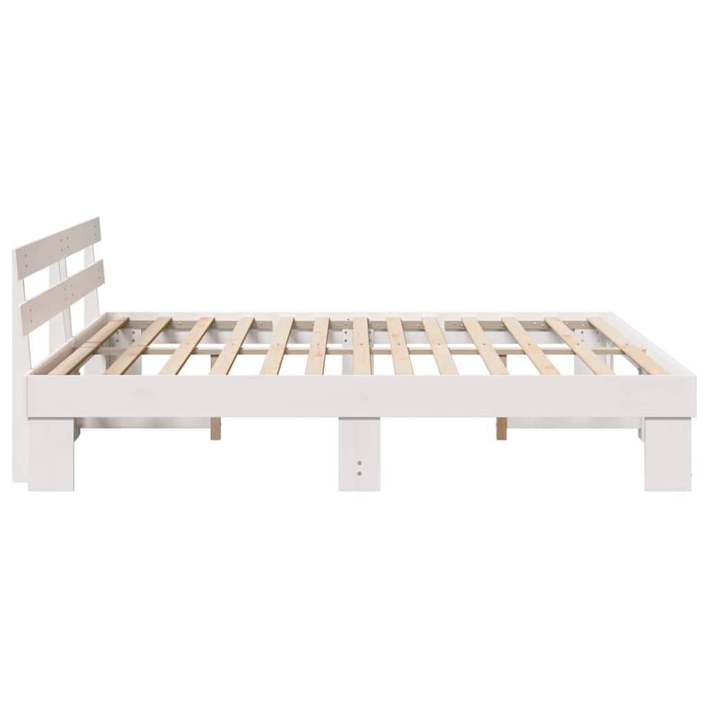 Bed Frame with Headboard White 180 x 200 cm