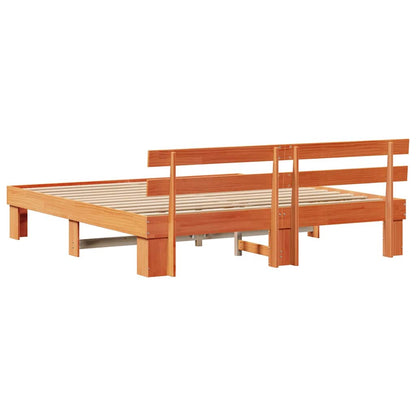Bed Frame with Headboard Brown 180 x 200 cm