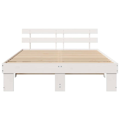 Bed Frame with Headboard White 160 x 200 cm