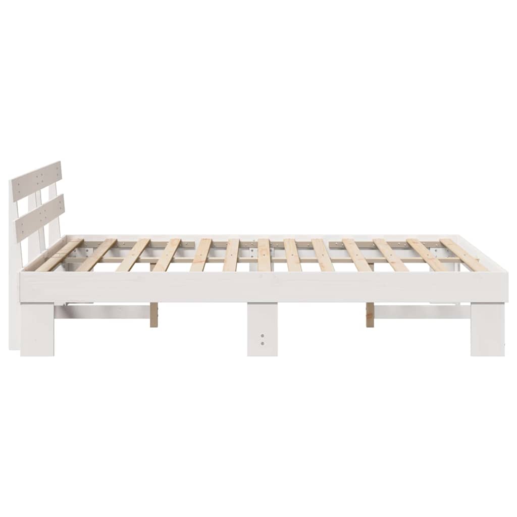 Bed Frame with Headboard White 160 x 200 cm