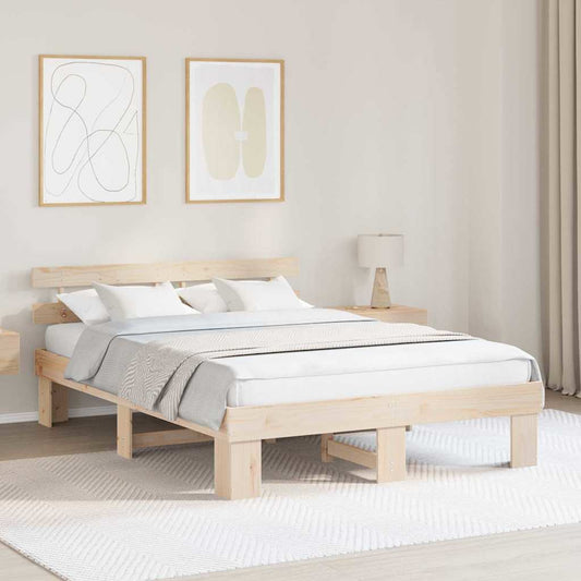 Bed Frame with Headboard Brown 150 x 200 cm
