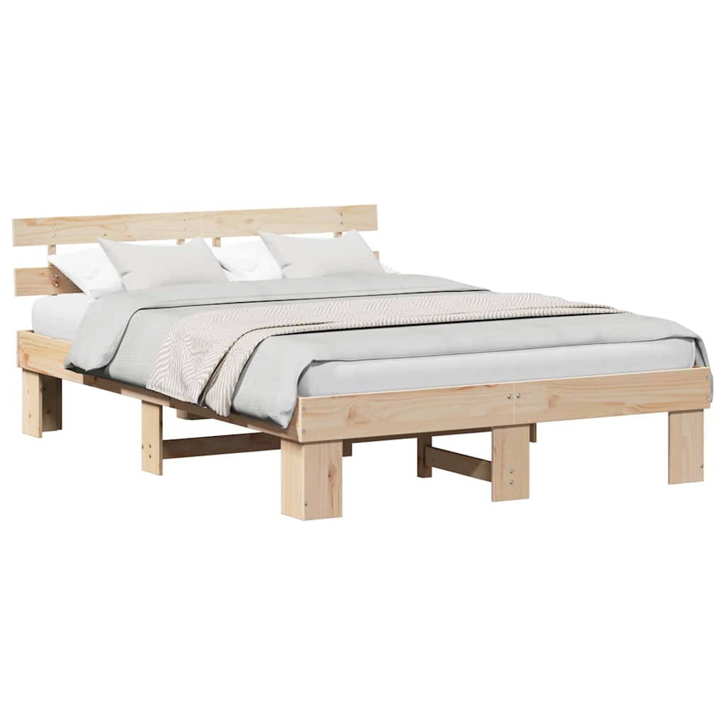 Bed Frame with Headboard Brown 150 x 200 cm