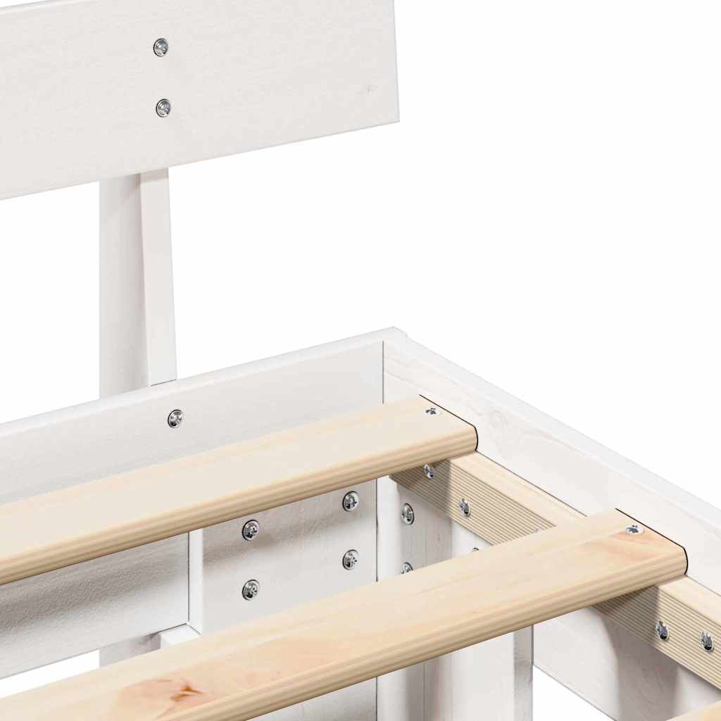 Bed Frame with Headboard White 150 x 200 cm