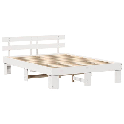 Bed Frame with Headboard White 150 x 200 cm