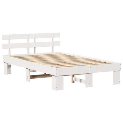 Bed Frame with Headboard with Drawer White 120 x 200 cm
