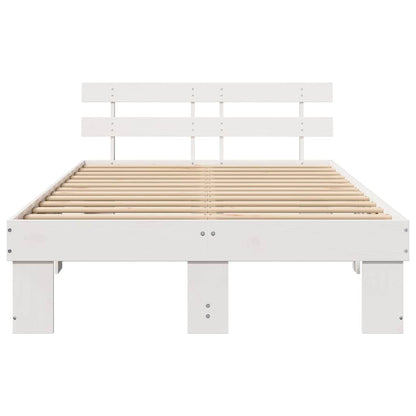 Bed Frame with Headboard with Drawer White 120 x 200 cm
