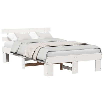 Bed Frame with Headboard with Drawer White 120 x 200 cm