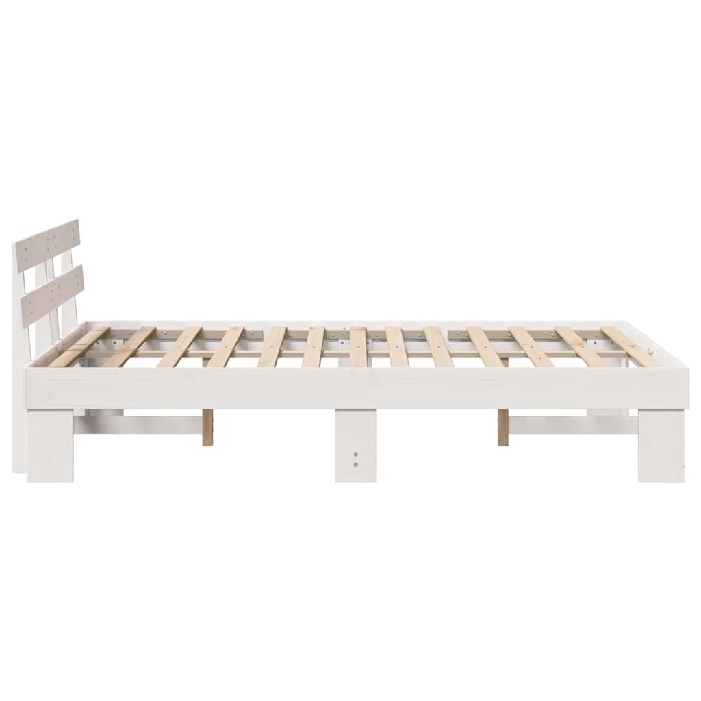 Bed Frame with Headboard with Drawer White 120 x 200 cm
