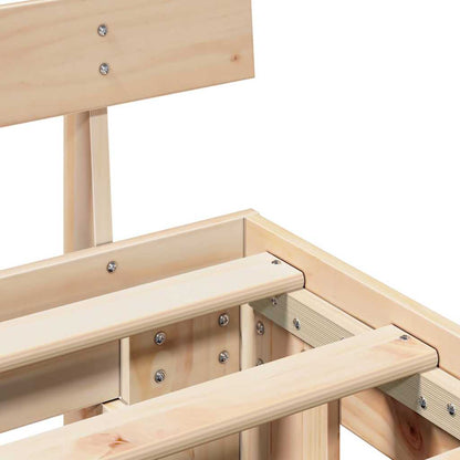 Bed Frame with Headboard Brown 140 x 190 cm