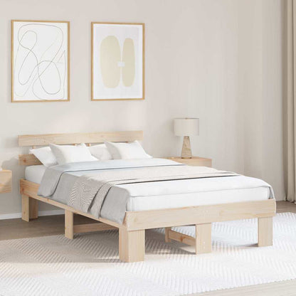 Bed Frame with Headboard Brown 140 x 190 cm