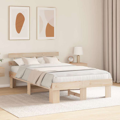 Bed Frame with Headboard Brown 140 x 190 cm