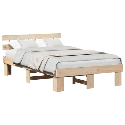 Bed Frame with Headboard Brown 140 x 190 cm
