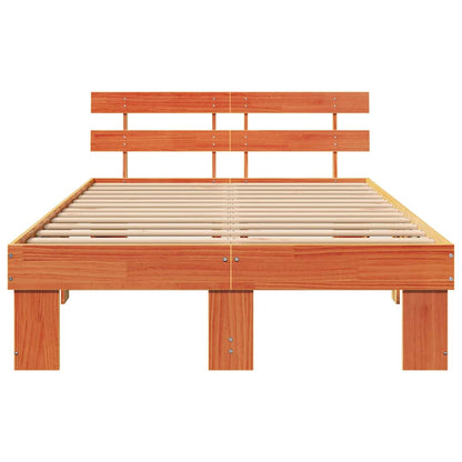 Bed Frame with Headboard Brown 140 x 190 cm