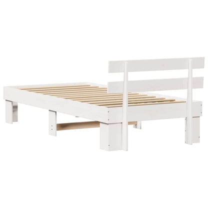 Bed Frame with Headboard White 90 x 200 cm