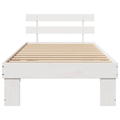 Bed Frame with Headboard White 90 x 200 cm