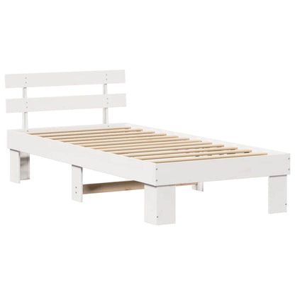 Bed Frame with Headboard White 80 x 200 cm