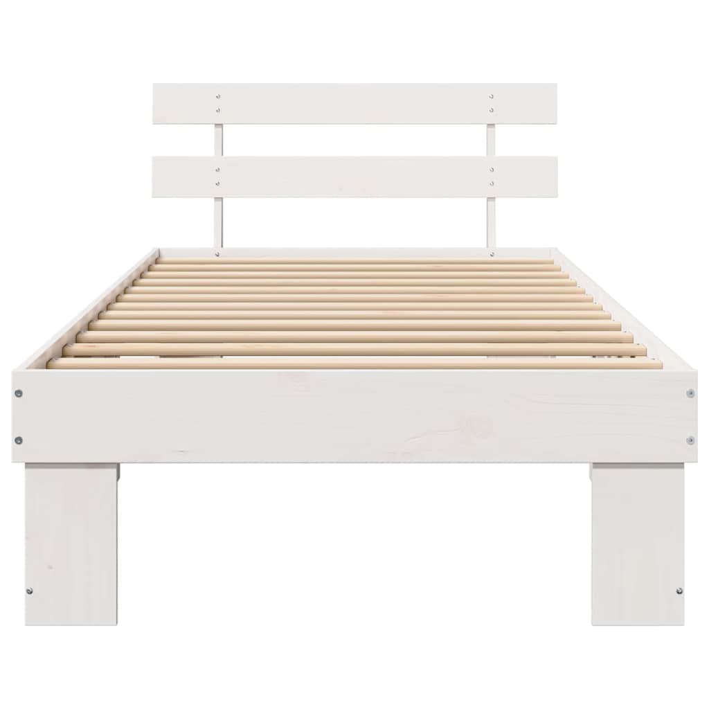 Bed Frame with Headboard White 80 x 200 cm