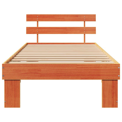 Bed Frame with Headboard Brown 75 x 190 cm