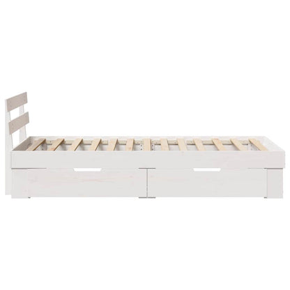 Bed Frame with Headboard White 90 x 190 cm Solid pine wood