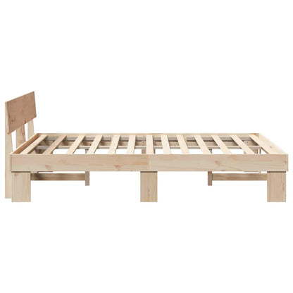 Bed Frame with Headboard Brown 150 x 200 cm Solid pine wood