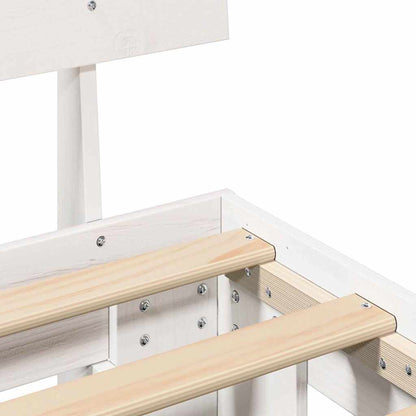Bed Frame with Headboard White 90 x 200 cm Solid pine wood
