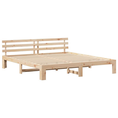 Bed Frame with Headboard Brown 180 x 200 cm Solid Pine wood