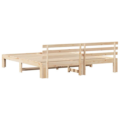 Bed Frame with Headboard Brown 180 x 200 cm Solid Pine wood
