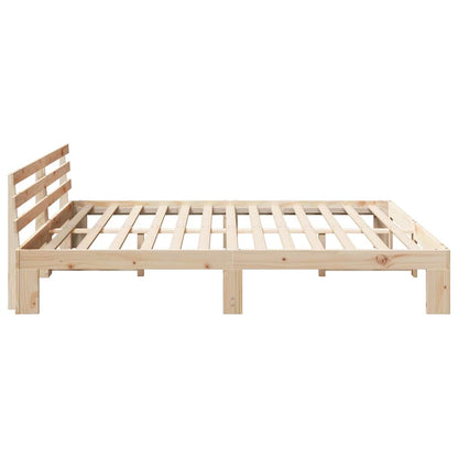 Bed Frame with Headboard Brown 180 x 200 cm Solid Pine wood