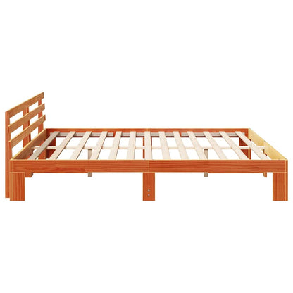 Bed Frame with Headboard Brown 180 x 200 cm Solid Pine wood